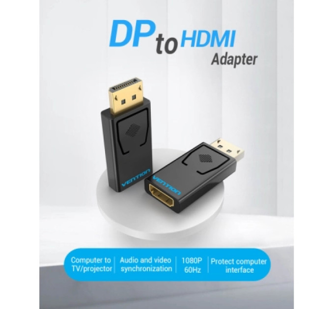 Vention Перехідник DP Male to HDMI Female black Vention (HBKB0)