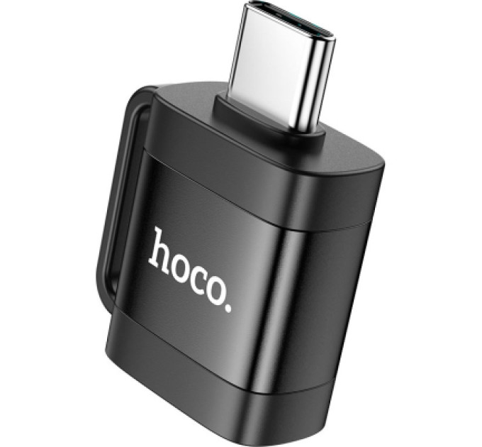 HOCO Перехідник UA31C USB-C M to USB F OTG Black HOCO (6942007628129)