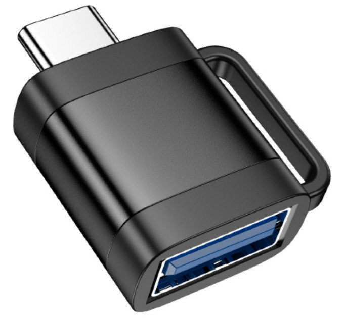 HOCO Перехідник UA31C USB-C M to USB F OTG Black HOCO (6942007628129)
