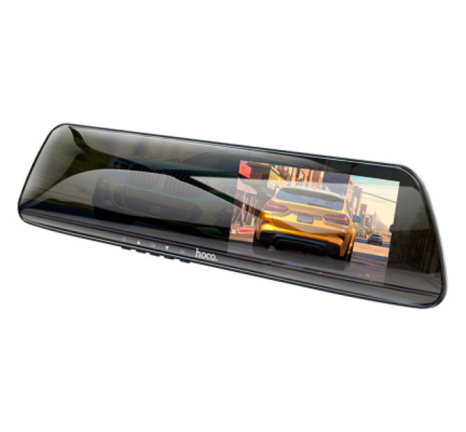 HOCO Відеореєстратор HOCO DV4 4.5-inch rearview mirror driving recorder dual-channel Black (6942007616782)