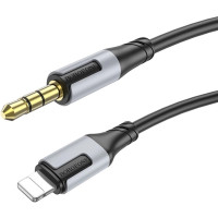 Кабель мультимедійний Lightning to 3.5mm M 1.0m BL19 black BOROFONE (6941991108327)