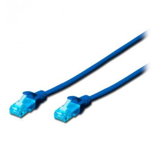 Патч-корд 1м, UTP, cat.5e, AWG 26/7, CCA, PVC, blue Digitus (DK-1512-010/B)