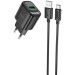 HOCO Зарядний пристрій HOCO C140A Smart USB QC3.0 + cable USB to USB-C Black (6942007627825)