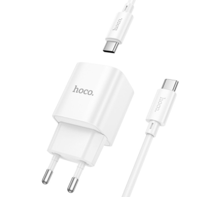 HOCO Зарядний пристрій HOCO C146A Charm USB-C PD20W + cable USB-C to USB-C White (6942007630269)