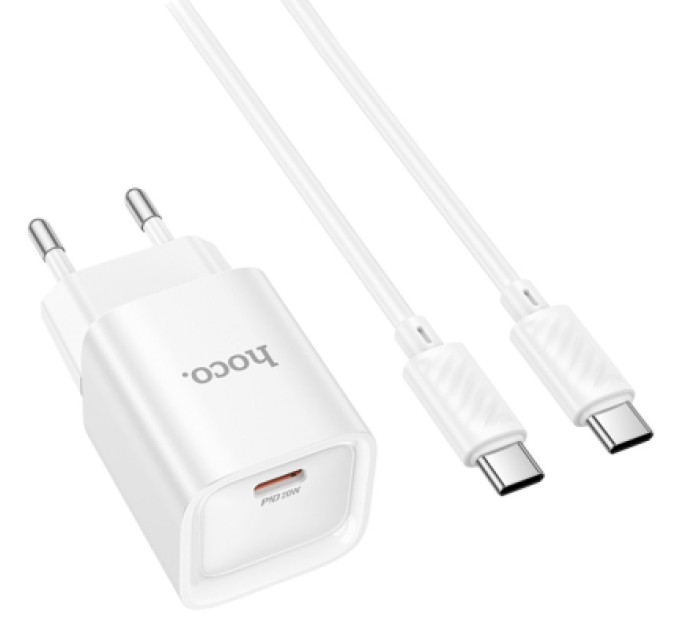 HOCO Зарядний пристрій HOCO C146A Charm USB-C PD20W + cable USB-C to USB-C White (6942007630269)