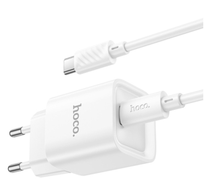 HOCO Зарядний пристрій HOCO C146A Charm USB-C PD20W + cable USB-C to USB-C White (6942007630269)