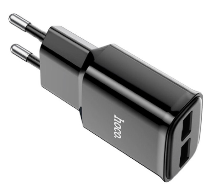 HOCO Зарядний пристрій HOCO C88A Star round 2xUSB + cable Micro 12W Black (6931474749529)