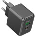 HOCO Зарядний пристрій HOCO CS14A Ocean 1xUSB-C PD20W + 1xUSB QC3.0 Black (6942007603898)