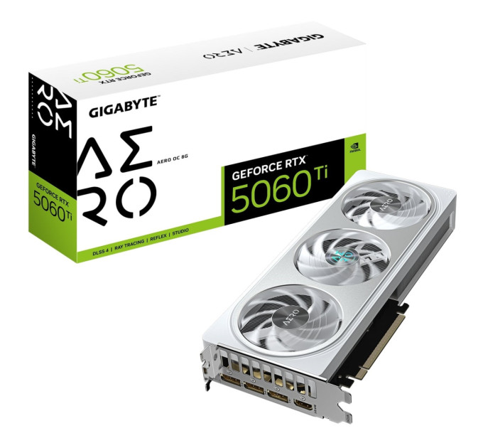 GIGABYTE Відеокарта GF RTX 5060 Ti  8GB GDDR7 Aero OC Gigabyte (GV-N506TAERO OC-8GD)
