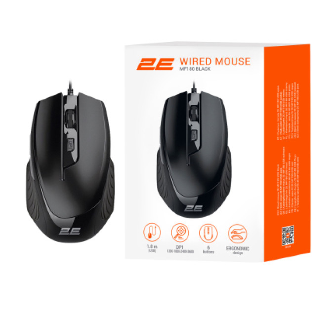 2E Мишка 2E MF180 USB Black (2E-MF180UB)