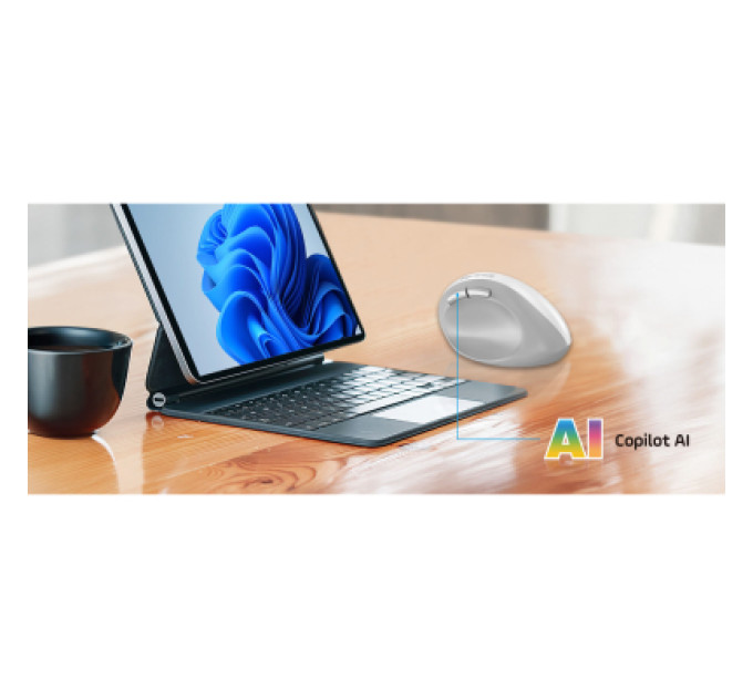 Genius Мишка Genius Ergo 8350S AI Silent Wireless White/Grey (31030041401)