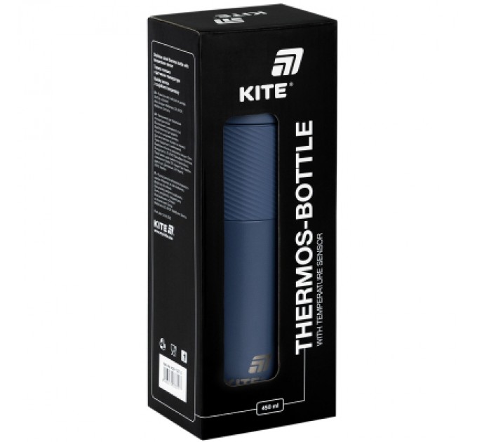 Kite Термокружка Kite 1227 з термодатчиком 450 мл синій (K25-1227-2)