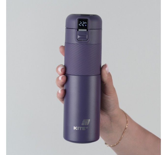 Kite Термокружка Kite 1227 з термодатчиком 450 мл фіолетовий (K25-1227-3)
