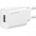Grand-X Зарядний пристрій Grand-X Quick Charge QС3.0, + cable USB -> Type C 1m white (CH-550WT)