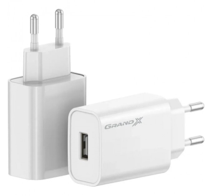 Grand-X Зарядний пристрій Grand-X Quick Charge QС3.0, + cable USB -> Type C 1m white (CH-550WT)