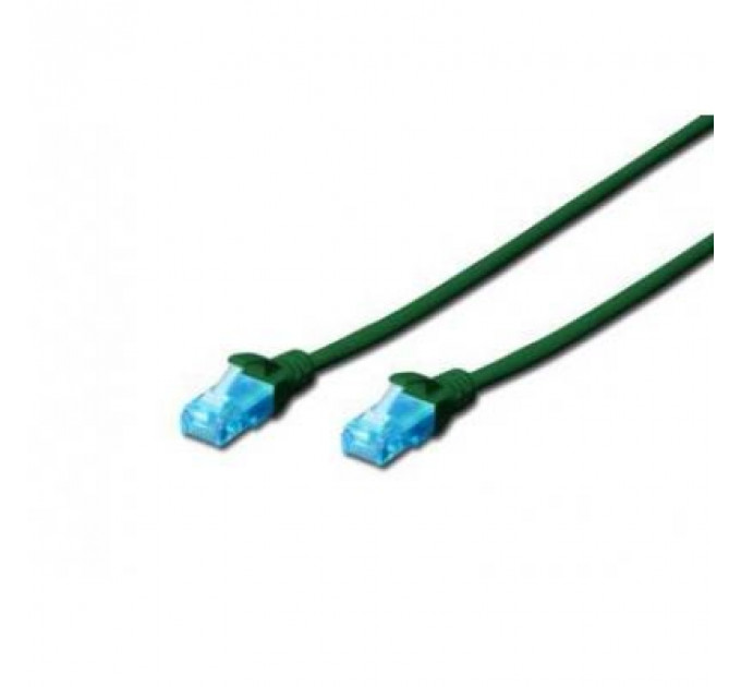 Патч-корд 2м, UTP, cat.5e, AWG 26/7, CCA, PVC, green Digitus (DK-1512-020/G)
