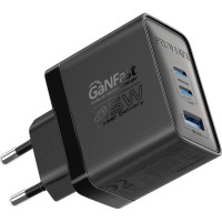 Зарядний пристрій Promate powerport-45 2xUSB-C PD + USB-A QC 45W Black (powerport-45.black)