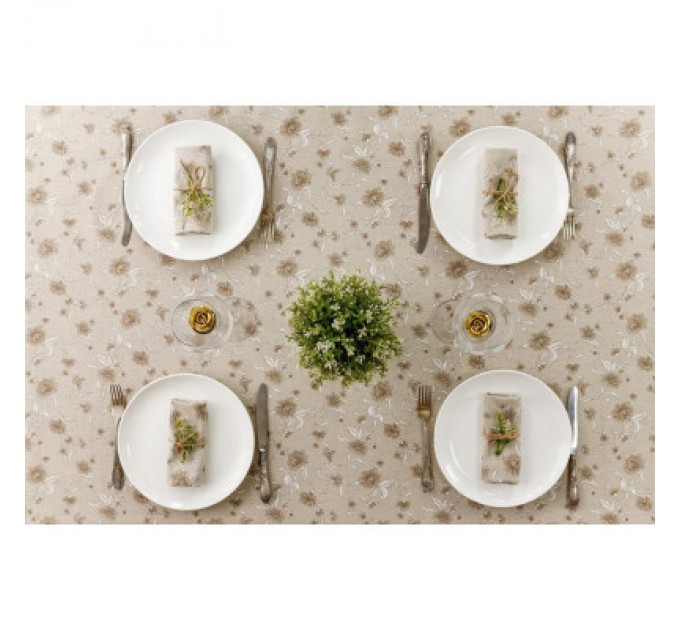 Прованс Скатертина Прованс Квіти беж Господиня 180х136 см (4823093450912)