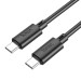 HOCO Кабель Hoco X88 Gratified USB Type-C - USB Type-C (M/M), 1 м, Black (6931474783349)