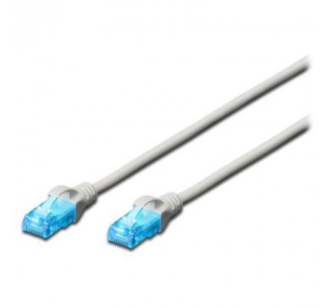 Патч-корд 2м, UTP, cat.5e, AWG 26/7, CCA, PVC, grey Digitus (DK-1512-020)
