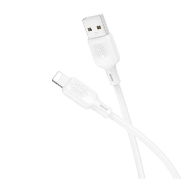 BOROFONE Дата кабель USB 2.0 AM to Lightning 1.0m Lenny silicone BX113 white BOROFONE (6941991115400)