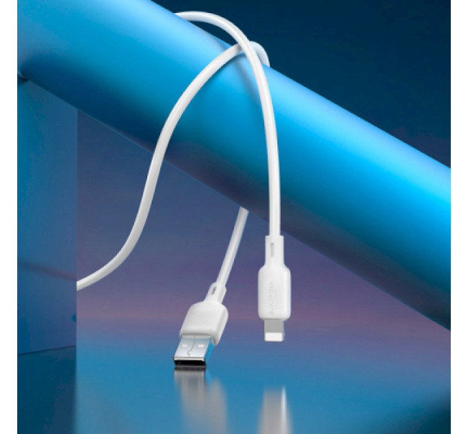 BOROFONE Дата кабель USB 2.0 AM to Lightning 1.0m Lenny silicone BX113 white BOROFONE (6941991115400)