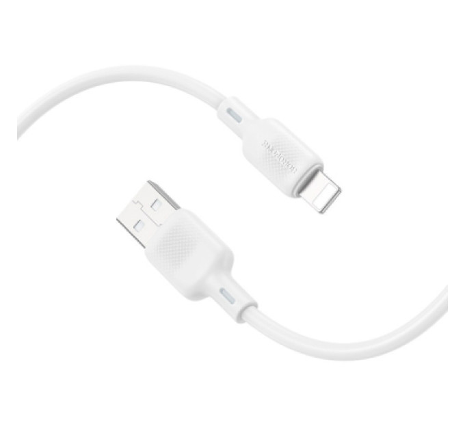 BOROFONE Дата кабель USB 2.0 AM to Lightning 1.0m Lenny silicone BX113 white BOROFONE (6941991115400)