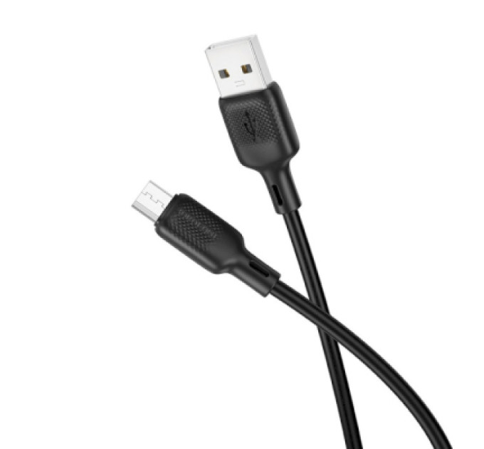 BOROFONE Дата кабель USB 2.0 AM to Micro 5P 3.0m Lenny silicone BX113 black BOROFONE (6941991115547)