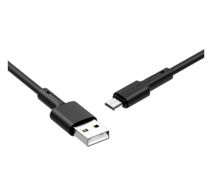 BOROFONE Дата кабель USB 2.0 AM to Micro 5P 1.0m 2.4A silicone BX31 black BOROFONE (6931474710376)