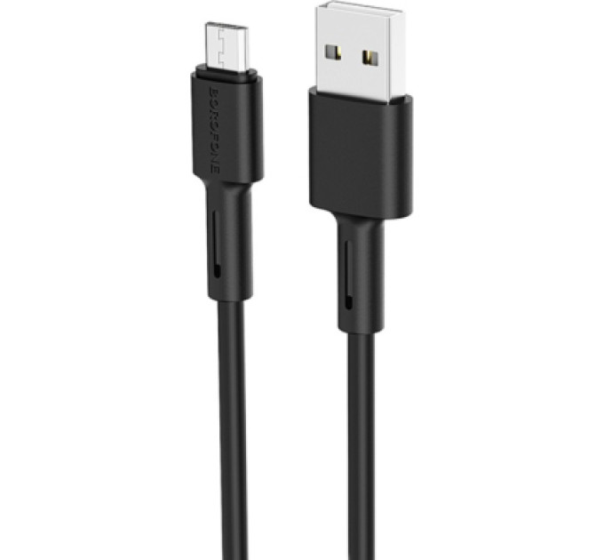BOROFONE Дата кабель USB 2.0 AM to Micro 5P 1.0m 2.4A silicone BX31 black BOROFONE (6931474710376)