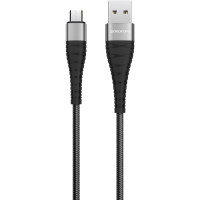 Дата кабель USB 2.0 AM to Micro 5P 1.0m 2.4A nylon BX32 black BOROFONE (6931474710437)