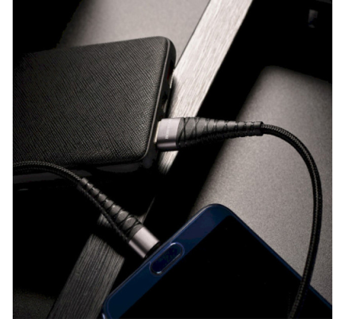 BOROFONE Дата кабель USB 2.0 AM to USB-C 1.0m 2.4A nylon BX32 black BOROFONE (6931474710451)