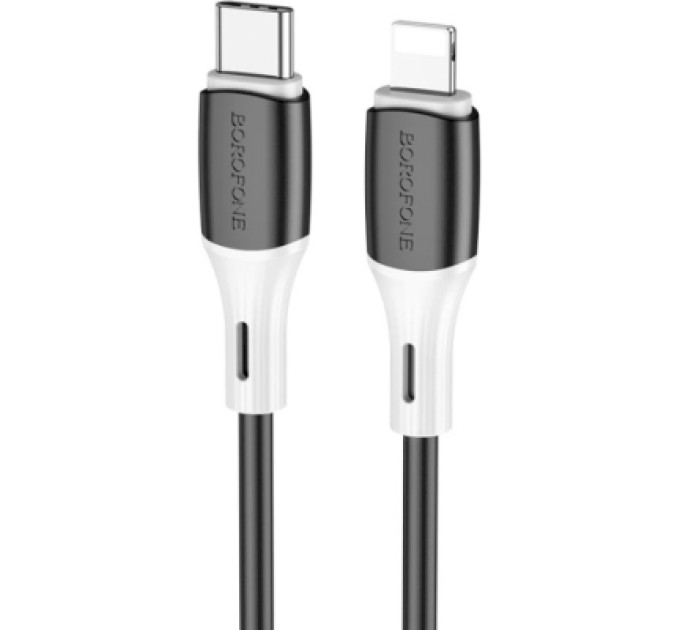 BOROFONE Дата кабель USB-C to Lightning 1.0m 3A 20W silicone BX79 black BOROFONE (6974443384727)