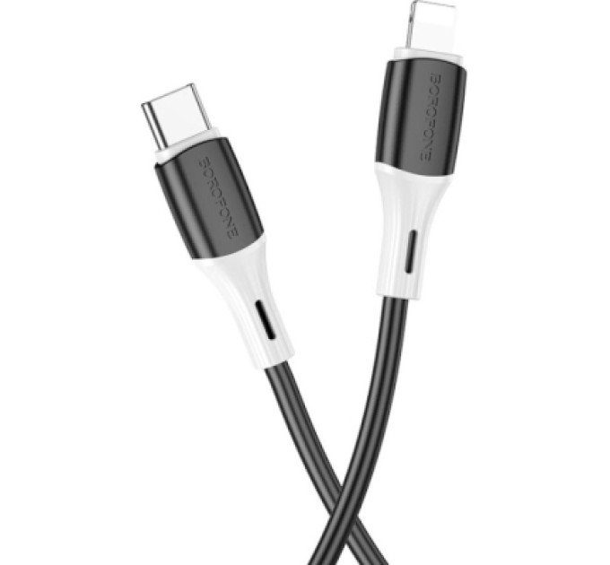 BOROFONE Дата кабель USB-C to Lightning 1.0m 3A 20W silicone BX79 black BOROFONE (6974443384727)
