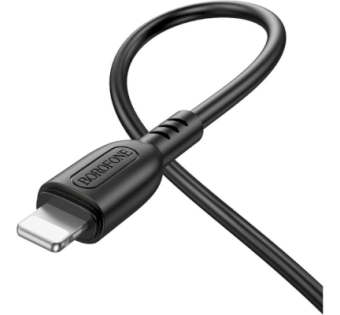 BOROFONE Дата кабель USB 2.0 AM to Lightning 1.0m 2.4A PVC BX91 black BOROFONE (6974443389883)