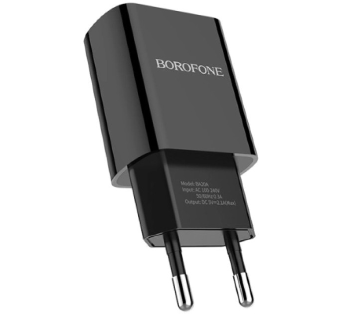 BOROFONE Зарядний пристрій BOROFONE BA20A Sharp USB 10.5W Black (6931474702081)