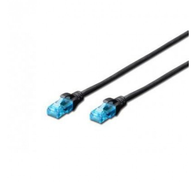 Патч-корд 2м, UTP, cat.5e, AWG 26/7, CCA, PVC, black Digitus (DK-1512-020/BL)