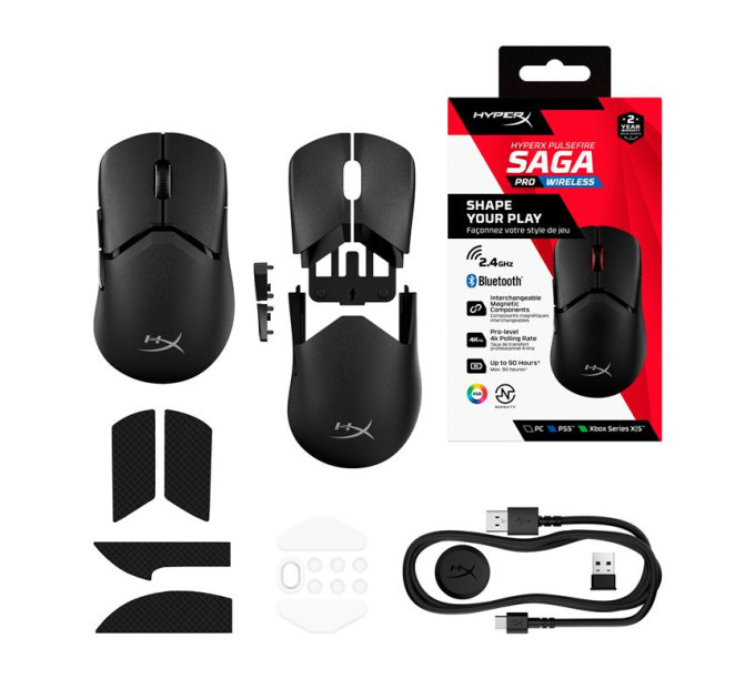 HyperX Мишка HyperX Pulsefire Saga Pro Wireless/Bluetooth Black (A2PB2AA)