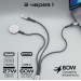 Promate Кабель Promate USB Type-C - USB Type-C (M/M) Lightning 27W 60W Apple MagSafe 1 2.5W, 4A, 1.5 м, Black (icharge-trio.black)