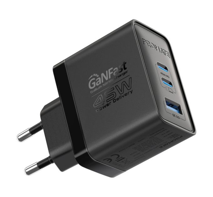 Promate Зарядний пристрій Promate PowerPort 45W Black