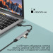 Promate USB-хаб Promate LiteHub-4 USB Type-C Grey