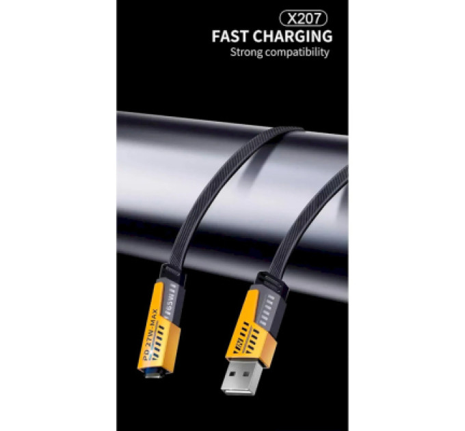 WUW Дата кабель USB-C + USB-A to Lightning+USB-C 1.0m 65W X207 black WUW (6972573336524)