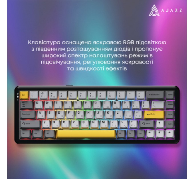 Ajazz Клавіатура Ajazz AK680 MAX Magnetic Switch RGB USB Black (AK680-M-BGY-AW)