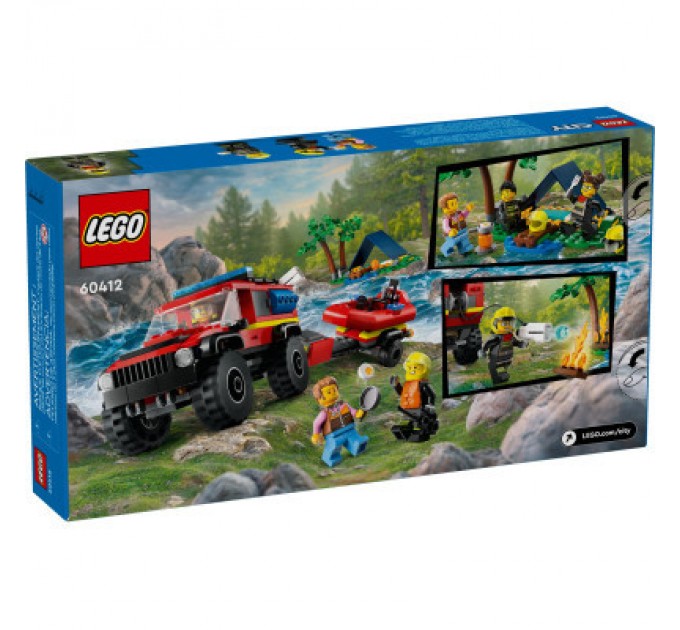 LEGO Конструктор LEGO City Пожежний позашляховик з рятувальним човном 301 деталей (60412)