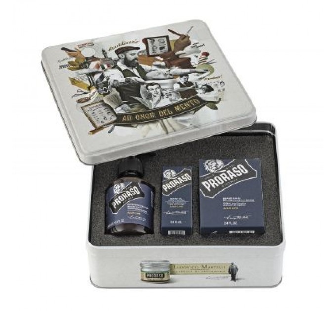 Proraso Набір косметики Proraso Azur Lime для догляду за бородою (8004395006915)