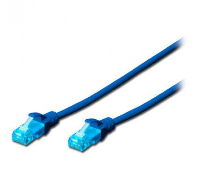 Патч-корд 3м, UTP, cat.5e, AWG 26/7, CCA, PVC, blue Digitus (DK-1512-030/B)