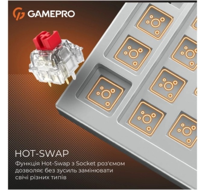 GamePro Клавіатура GamePro Genesis Silverlight MK126 USB UA Grey (MK126)