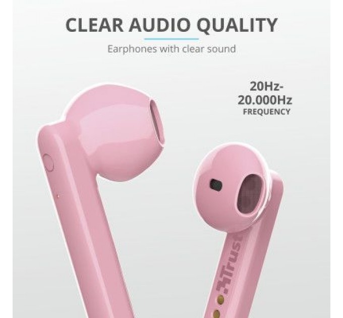 Навушники Trust Primo Touch True Wireless Mic Pink (23782)