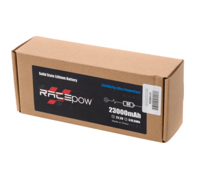 RacePow Акумулятор для дрона RacePow 350Wh/kg 23Ah 6S 22.2V 5C XT90S (350WHKG-23Ah-6S-5C)