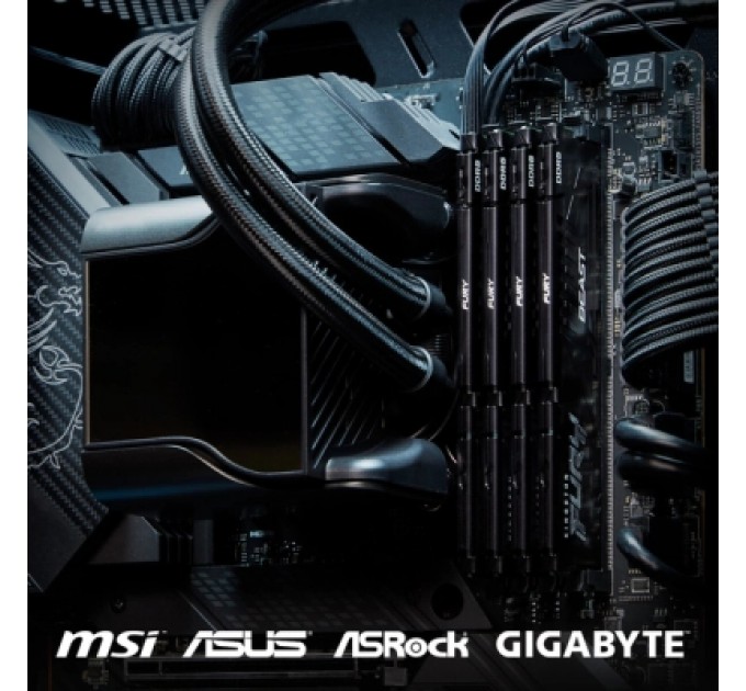 Kingston Fury (ex.HyperX) Модуль пам'яті для комп'ютера DDR5 128GB (2x64GB) 5600 MHz Beast Black Kingston Fury (ex.HyperX) (KF556C40BBK2-128)